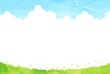 © mitarasi - シンプルな草原と青空の風景イラスト