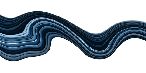 Poster - Abstract curve line navy blue wavy flowing fluid isolated on white background for modern banner, presentation template.