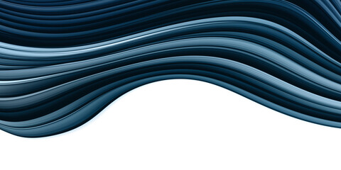 Poster - Abstract curve line navy blue wavy flowing fluid isolated on white background for modern banner, presentation template.