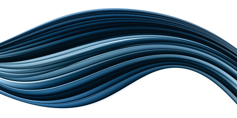 Poster - Abstract curve line navy blue wavy flowing fluid isolated on white background for modern banner, presentation template.