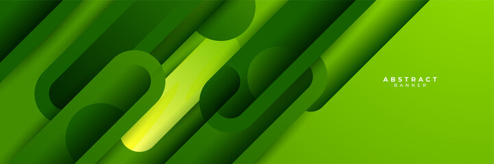 Green abstract banner background