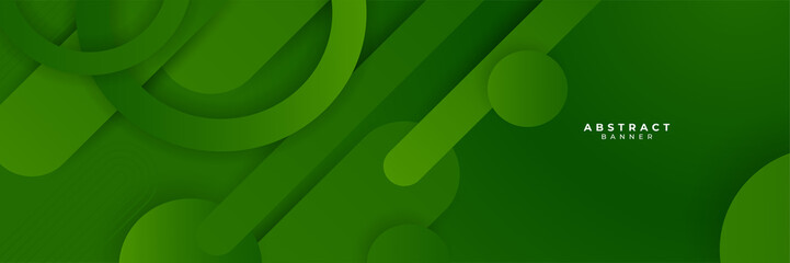 Wall Mural - green abstract banner background