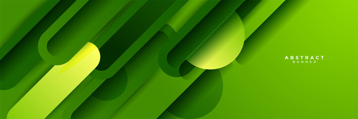 Green abstract banner background
