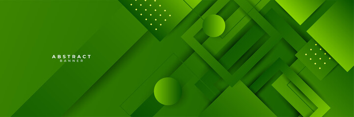 Green abstract banner background