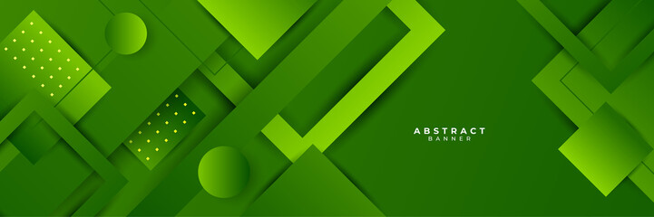 Green abstract banner background
