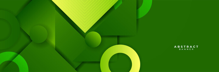 Green abstract banner background