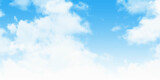 Fototapeta Na sufit - Beautiful White Clouds in Blue Sky. Cloud Background Summer