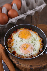 Canvas Print - Breakfast with fried eggs