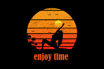 Fototapete - Enjoy time retro vintage landscape design