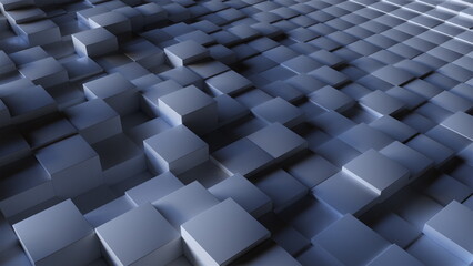 Poster - Waves of cubes. Computer generated 3d render
