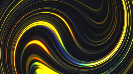 Poster - Curved lines. Computer generated 3d render