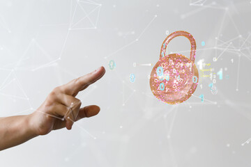 Poster - cybersecurity and information or network protection 3d