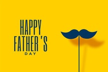 Happy Father's Day Yellow Banner In Paper Style