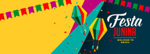 Paper Style Festa Junina Celebration Banner Design