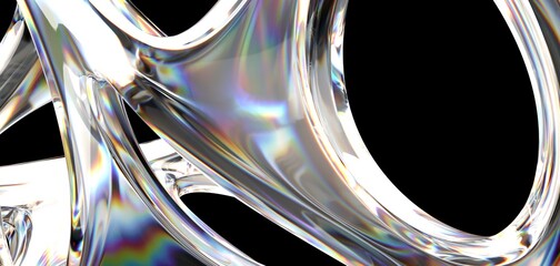 Aufkleber - Abstract line fluid colors backgrounds. Trendy Vibrant Fluid Colors. 3d render