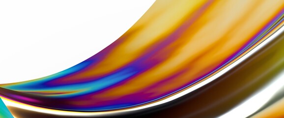 Poster - Fluid design twisted shapes holographic 3D abstract background iridescent wallpaper