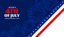 Forth Of July Independence Day Celebration Banner With Fireworks
