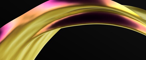 Poster - 3D render abstract background. Colorful twisted shapes in motion. Computer generated digital art for poster, flyer, banner