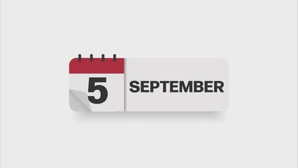 Poster - 5th September Date on Calendar 4K
