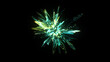 Particles splashes. Abstract backround. Glowing neon particle explosion. Green color.
