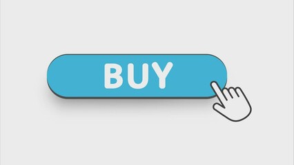Poster - Buy. Hand click icon. Finger click icon. Motion graphics