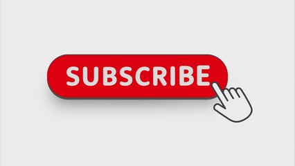 Poster - Subscribe. Hand click icon. Finger click icon. Motion graphics