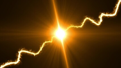 Wall Mural - electric discharge collision. blue and red impulse shock energy explosion. flash lightning effect is