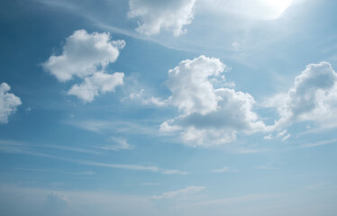 Wall Mural - blue sky background with clouds .