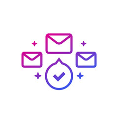 Sticker - email marketing icon with a check mark