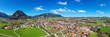Luftbild Panorama von Pfronten mit Sehenswürdigkeiten von der Gemeinde