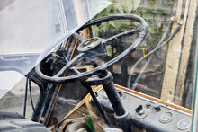 Steering Wheel And Levers In The Loader Cab