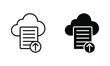 cloud storage, document upload to cloud icon vector