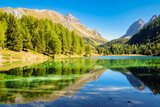 Fototapeta Góry - Lake Palpuogna (German: Palpougnasee, Romansh: Lai da Palpuogna) is a mountain lake at Albula Pass in the Bergün municipality (Grisons, Switzerland) and once voted most beautiful spot in Switzerland