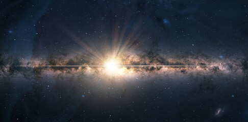 Poster - Supernova explosion in the center of galaxy 