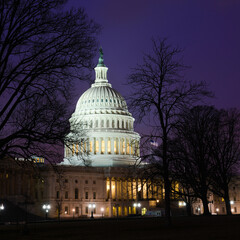 Wall Mural - US Capitol Building at night - Washington DC United States