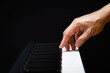 © princeoflove - male musician hand playing on piano keys. music background