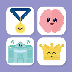 Poster - kawaii school icon set