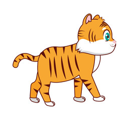 Poster - cute tiger standing