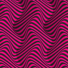 Wall Mural - Op art illusion background with wave