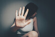 © Artvibe - Closeup image of a woman outstretched hand and showing stop hand sign