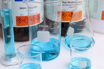 Sticker - test tubes in the laboratory for science or medicine