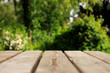Leinwandbild Motiv Empty wood tabel on natur background mock up