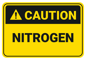 Wall Mural - Caution nitrogen.
beware of the dangers of nitrogen. Safety sign Vector Illustration. OSHA and ANSI standard sign. eps10