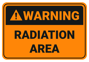 Wall Mural - Warning Confined Radiation area. Safety sign Vector. ANSI and OSHA standard safety signs. eps10