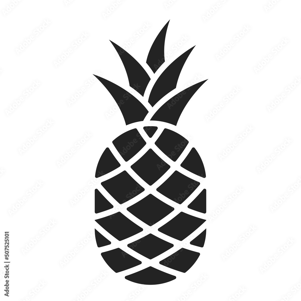 pineapple icon. tropical fruit symbol. isolated vector image Stock ...