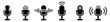 © Міша Герба - Microphone vector icons set. Voice record on studio. Karaoke or radio icons.