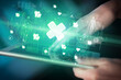 © ra2 studio - Close-up of a touchscreen with healthcare icons