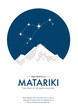 NZ Matariki Maori New Year Stars. Nga Whetu O Matariki (The Nine Stars of Matariki)