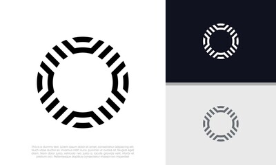 Wall Mural - Innovative high tech logo template. Template label for blockchain technology. Technology Logo.