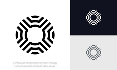 Wall Mural - Innovative high tech logo template. Template label for blockchain technology. Technology Logo.